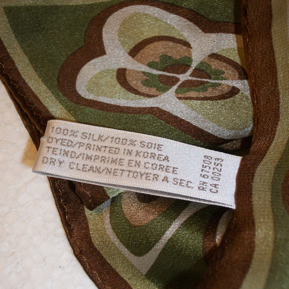 SOLD! JONES NEW YORK Silk Scarf 21X21 - Picture 5 of 5